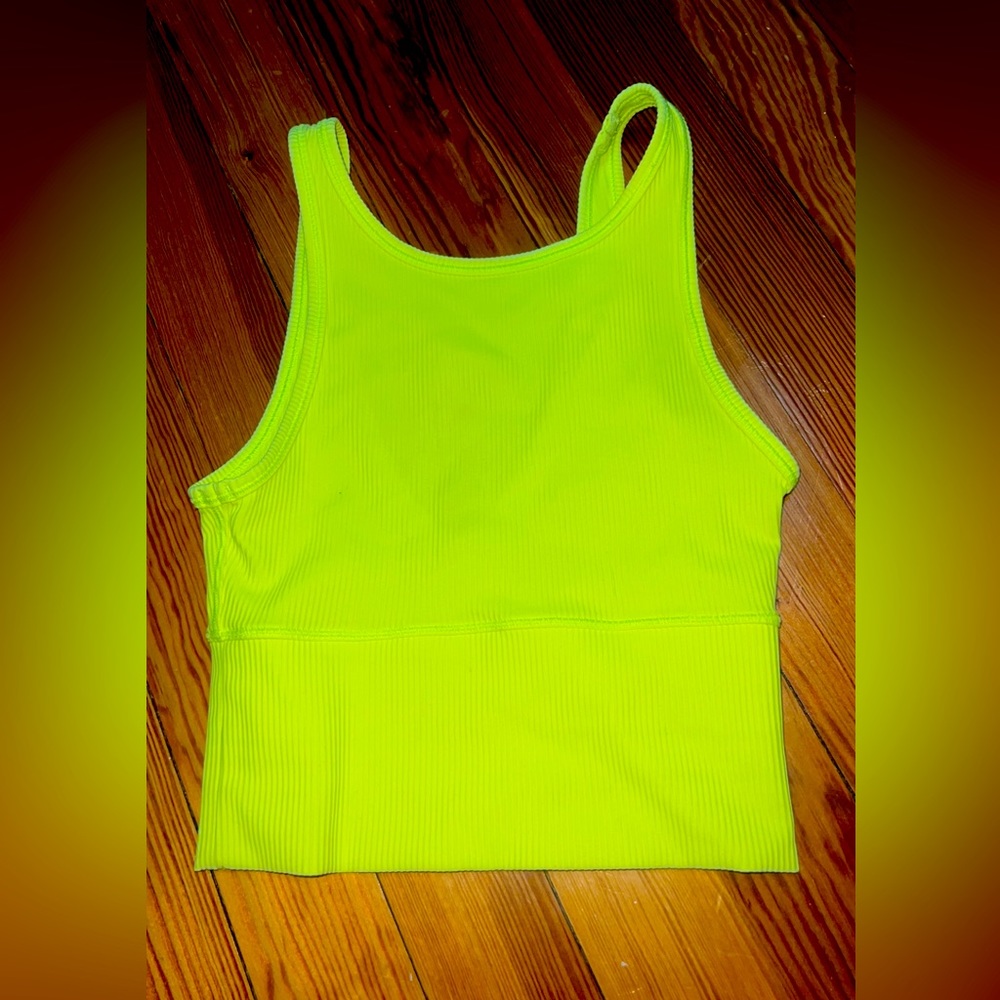 Lululemon power pivot ribbed tank top in highlight yellow